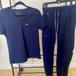 Figs Scrubs Set - Navy Blue - Size Small